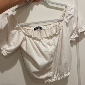 Brandy cropped button down shirt